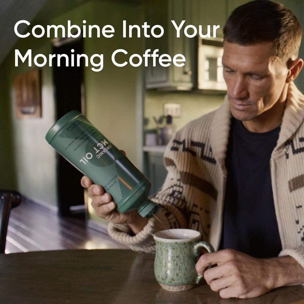 Sports Research Organic MCT C8 Oil, Unflavored, 16 Fl Oz (473 Ml)