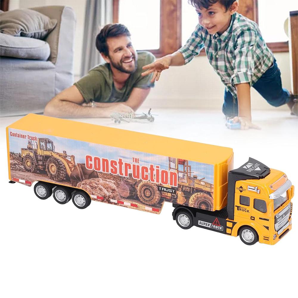 1/48 Transport Car Toy, Retractable Pedagogical Simulation Alloy, Plastic Carrier, Container Truck Model for Boys and Girls, Gifts