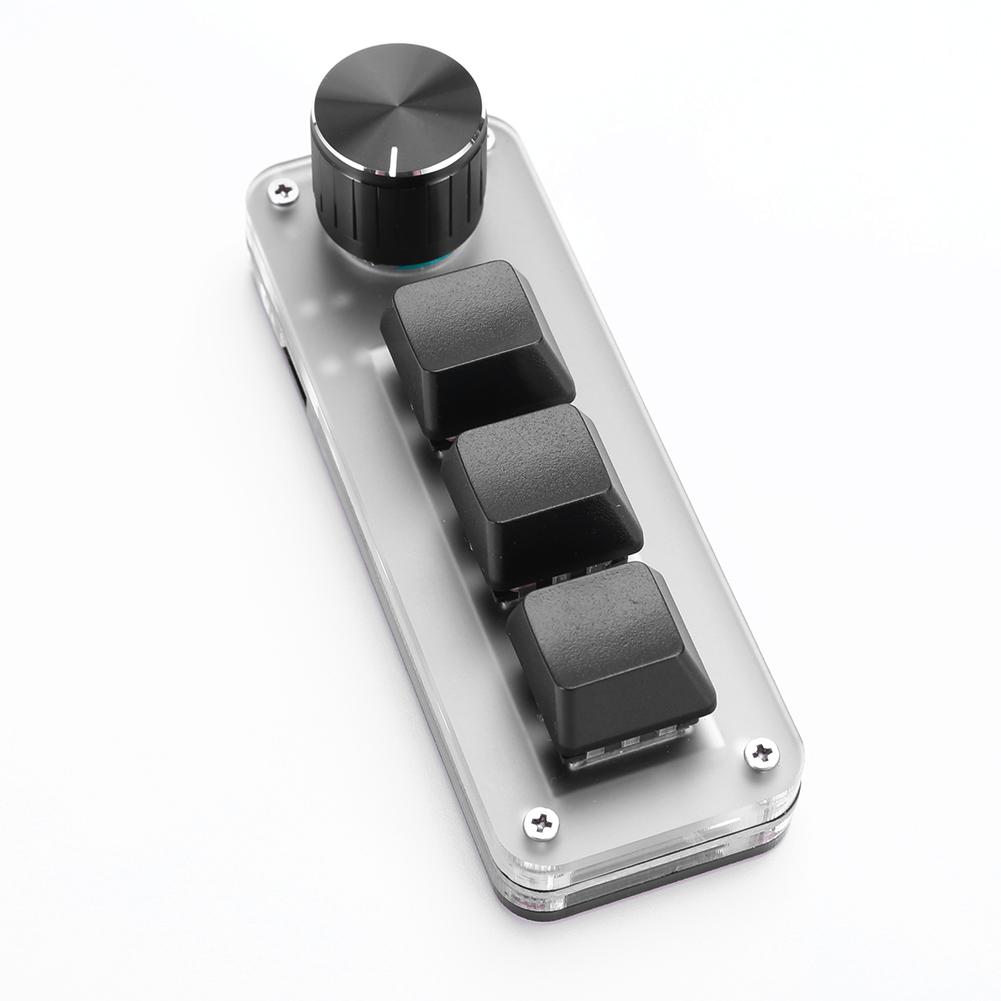 3 Key 1 Knob/4 Key Programming Macro  Knob Keyboard Red Switches Wired USB Mini Mechanical BT Keyboard Mechanical Macropad