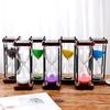 1PC Black Frame Home Decor Sand Hourglass Creative Countdown Timing Four Pillar Hourglass Timer 30 Minutes Wooden