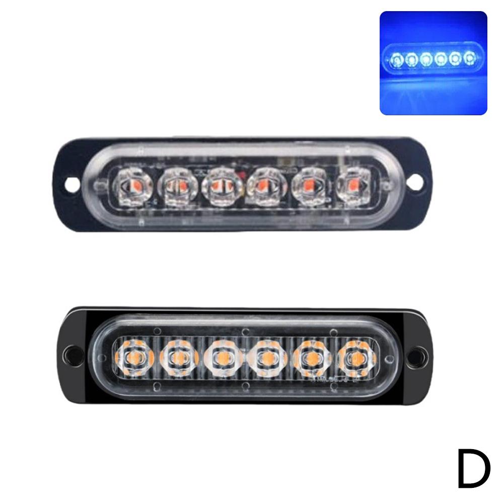 1X Truck LED Strobe Police Warning Light 6SMD Grille Flashing Side Light Bar Car Trailer Beacon Lamp Amber Traffic Light 12V 24V