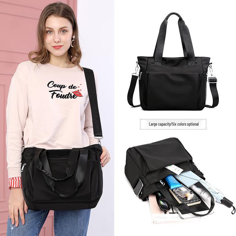 Stylish and Versatile Large-Capacity Women's Nylon Tote Bag - Lightweight Shoulder and Crossbody Design