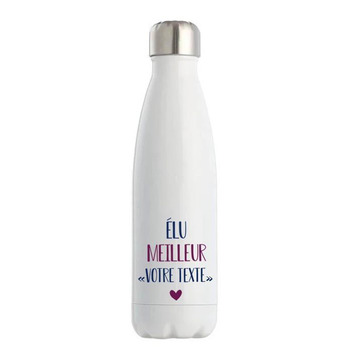 Gourde isotherme - PLANETEE - Personnalisable 'Élu meilleur homme' - 500 ml - Inox double paroi - Imprimé en France
