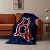 Red Sox Logo on Navy Background print blanket soft and cozy perfect for the living room bed sofa or a nap,gift