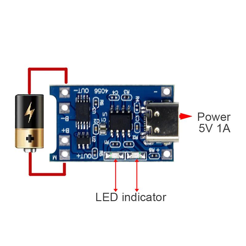 Модуль зарядного устройства для литиевых аккумуляторов 18650 TP4056, DIY, Type-C Micro USB, 5V 1A, плата зарядки с защитой, два в одном