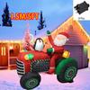 Outdoor Christmas Decorations Santa Claus Vehicle LED Lights Inflatable Model Toys Holiday Gift Props Indoor Party Xmas Decor
