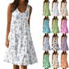 Женские повседневные летние платья без рукавов, весеннее лоскутное бохо-цветочное коктейльное вечернее платье