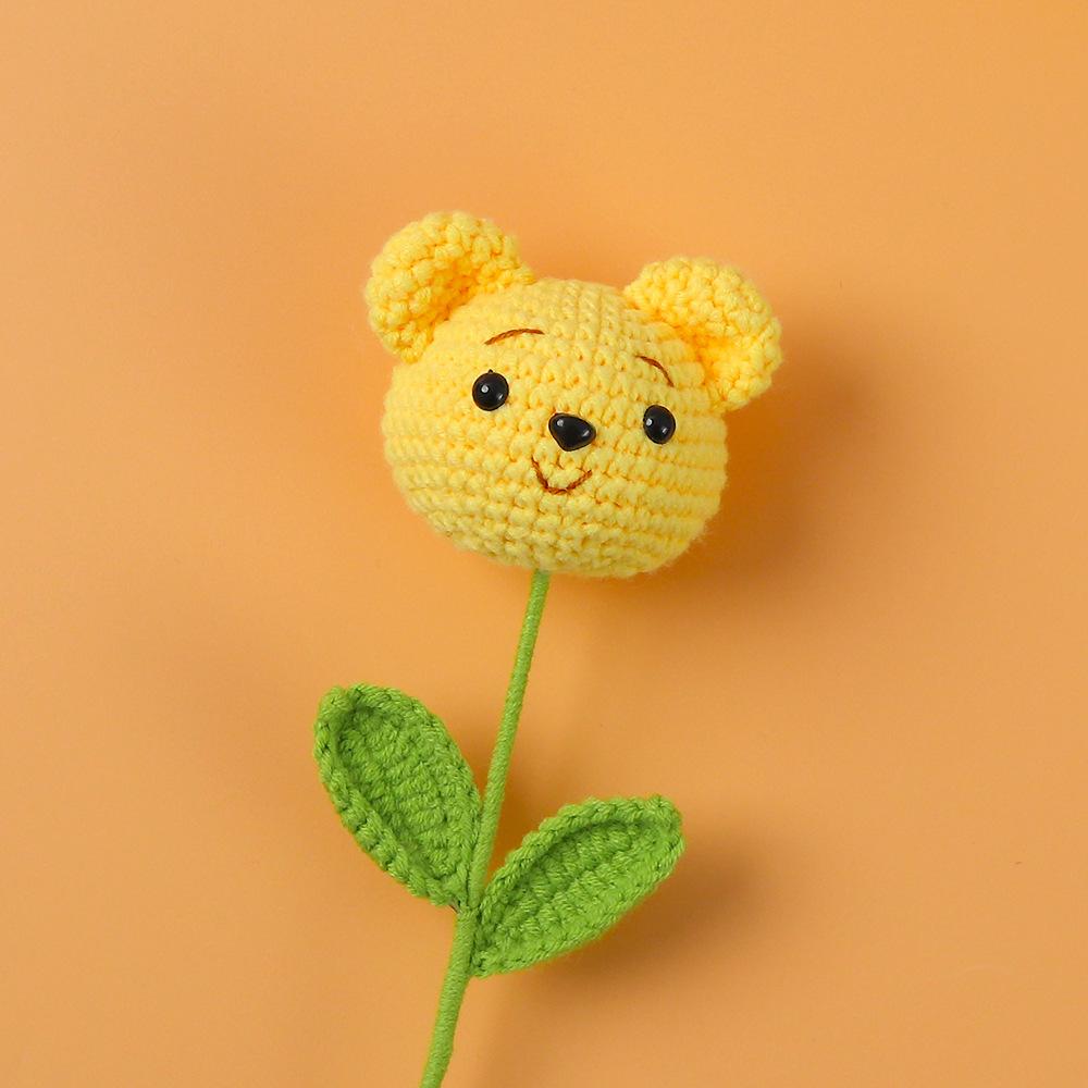 Animal Crochet Bouquet Cute Cartoon Hand-knitted Artificial Flower Fake Flower Kids Gift Easter Decoration 2025 Kids Gift