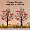 Christmas Tree Light with Cardinals Glowing Vintage Tree Decor Red