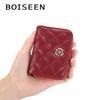 Women's Embroidered Plaid Zipper Coin Purse Cute Multi-card Slots Card Holder Small Wallet Pu Leather Short Purse