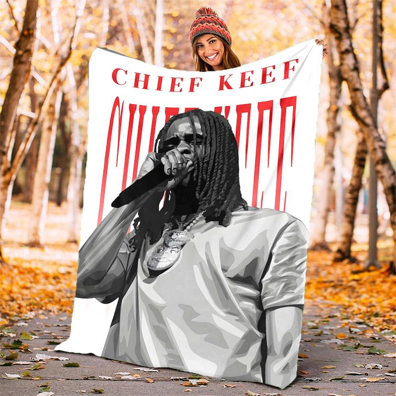 Chief Keef Flannel Blanket Soft All-Season Throw, Design for Camping, Car Travel, Hiking Sofa, Bed, Office Perfect Gift for Parties