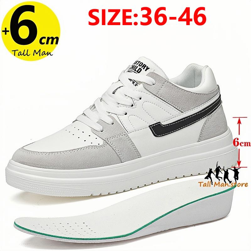 Sneakers Men Sports Elevator Shoes Height Increase  Insole 6cm Man Daily Life Leisure Fashion Plus Size 36-46