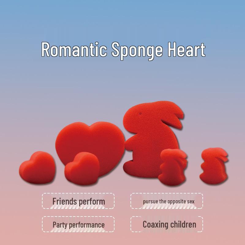 Sponge Heart Magic Props: Ideal for Student Performances and Close-up Magic, Perfect for Confessions and Stage Talents