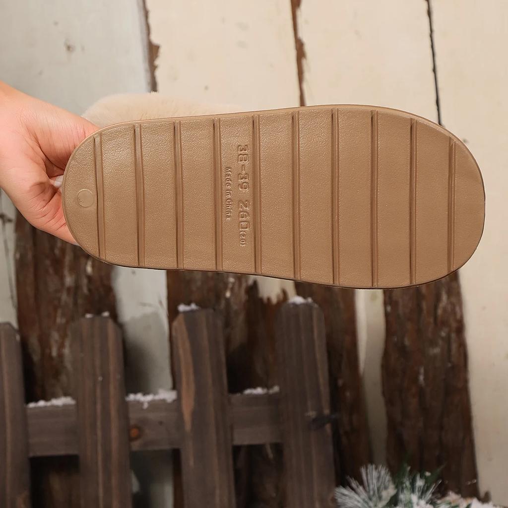 Anti-slip Thick Plush Snow Boots Women Faux Suede Platform Fur Winter Boots Woman Slip On Warm Cotton Padded Shoes Female 45