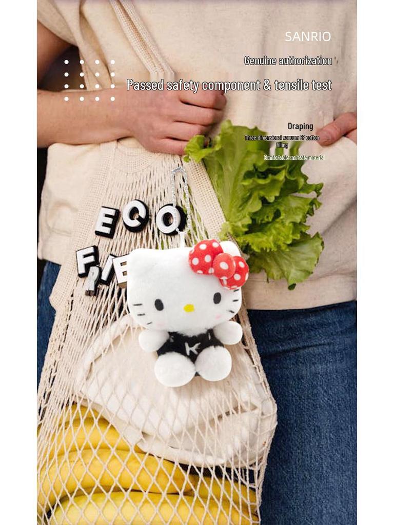 Плюшевый брелок Sanrio Hello Kitty с пряжкой в виде сердца - Детская игрушка и подарок