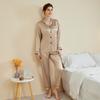 Большие размеры женские весенние брюки с длинным рукавом тонкие повседневные домашние пижамы комплект из двух предметов