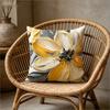Yellow White Floral Pillow Cover Oil Painting Print Abstract Flower Cushion Case For Sofa Bed Couch Modern Art Home Decor