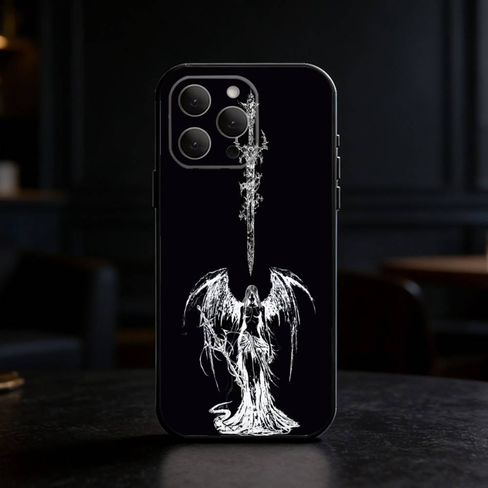 Готический Кибер Сигил Глаза Черепа Чехол для Телефона Для iPhone 17,16,15,14,13,12,11 Plus,Pro Max,SE4 Мягкий Силикон Черный Чехол