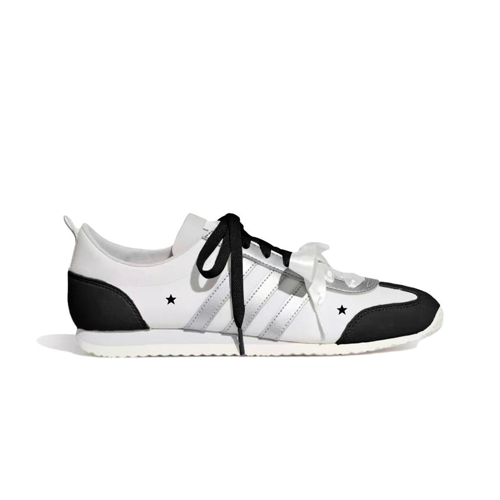 Adidas VS JOG 2.0 Coverage Slip Resistant Abrasion Resistant Low top German Army Trainers Unisex Black White KH7660(Team59-)