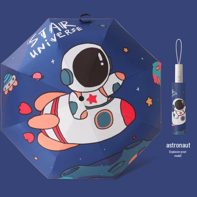 Children's Cartoon Fully Automatic Safety Umbrella: Rain or Shine, Reflective, Foldable, Anti-Rebound Design