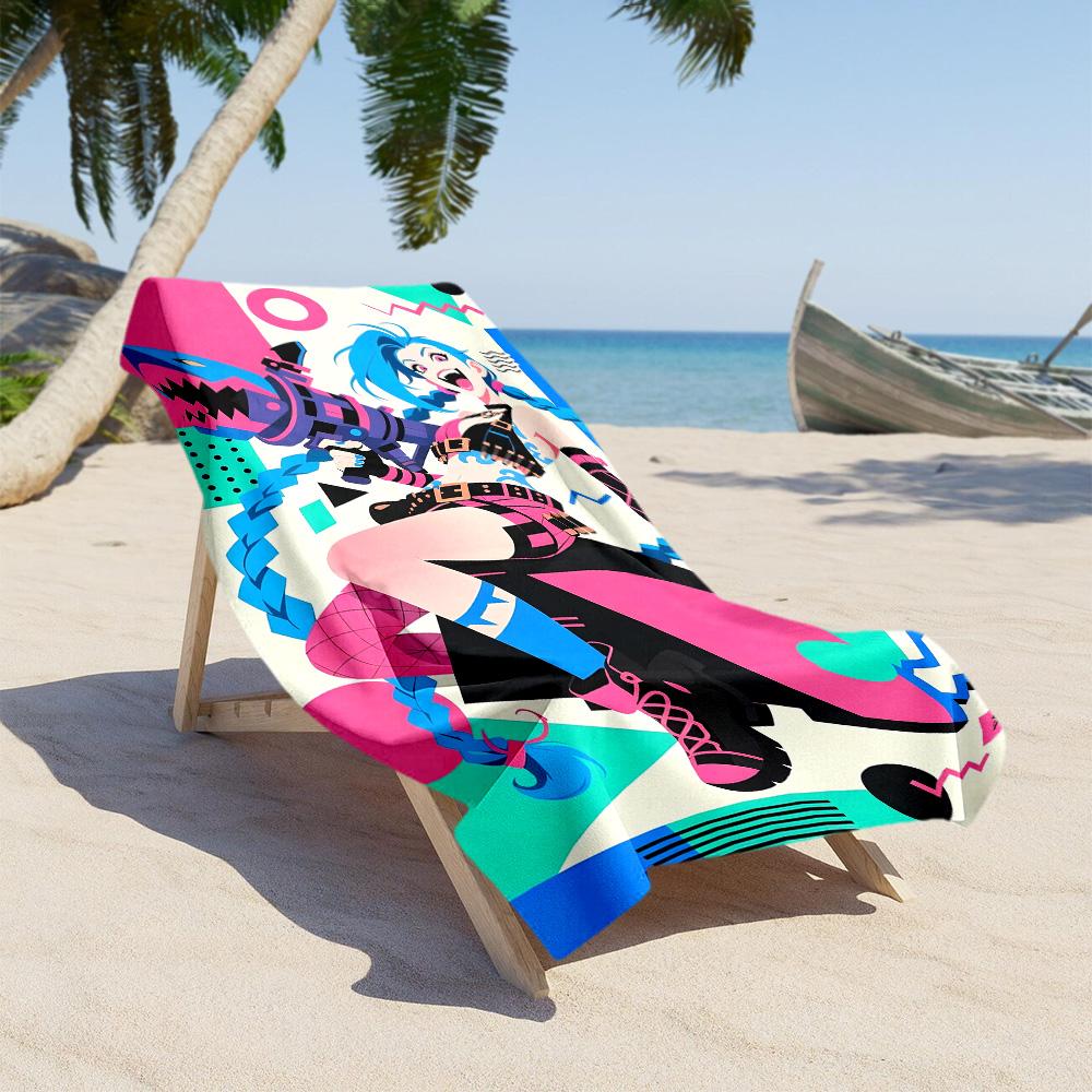 League of Legends Jinx soft beach towel Foldable summer vacation towel Fashion Lovers Spiritual Gift