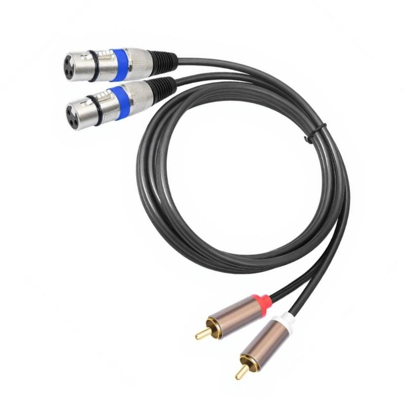 Double Female to Double Male Metal Texture Sound Cable Gold Plated Connectors Studio Grade Interconnects