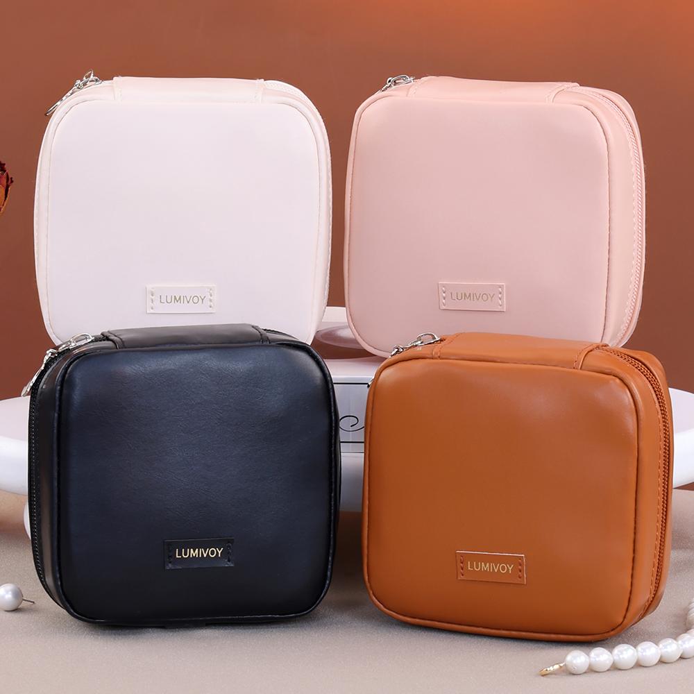 Portable Travel Luxury Mini Jewelry Organizer Bag Multiple Lattice Scratch-Proof Bracelets & Rings Compact Storage Pouch