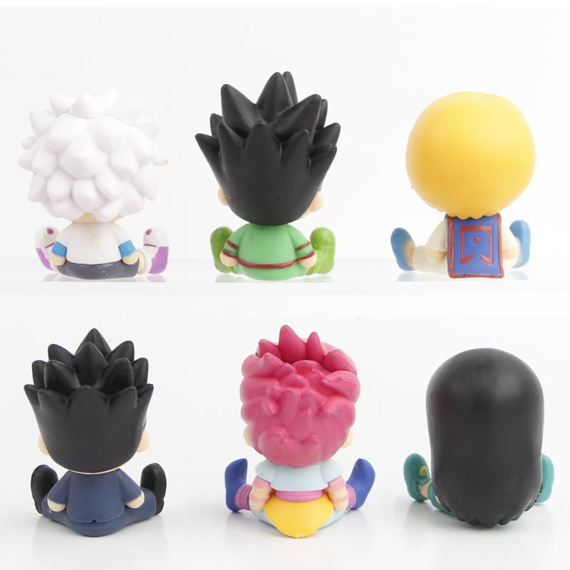 6 шт. 7 см HUNTER×HUNTER Аниме Мерч Killua Zoldyck GON·FREECSS Фигурки Действия Модель Кукла Украшение для Автомобиля Настольное Украшение Подарок Игрушка