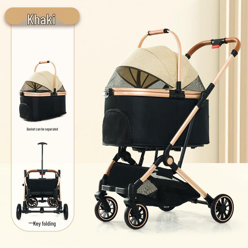 Lightweight Pet Stroller: Foldable, Detachable for Small Dogs & Cats - Ideal for Outdoor Use