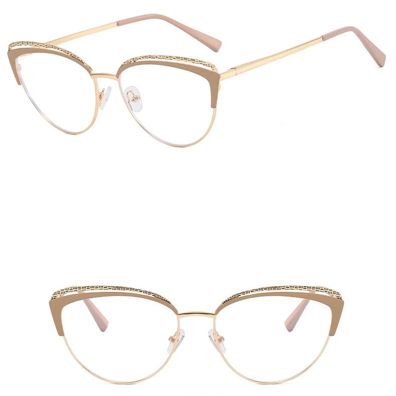 Женские студенческие повседневные очки для путешествий, анти-синий свет, модные индивидуальные художественные винтажные металлические простые очки «кошачий глаз»
