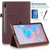 Чехол для планшета Samsung Galaxy Tab S7 Plus 12,4 дюйма, 2020 SM-T970 SM-T975, тонкий складной чехол из искусственной кожи с личи для Tab S7, 11 дюймов, T870 T875, ручка + стекло
