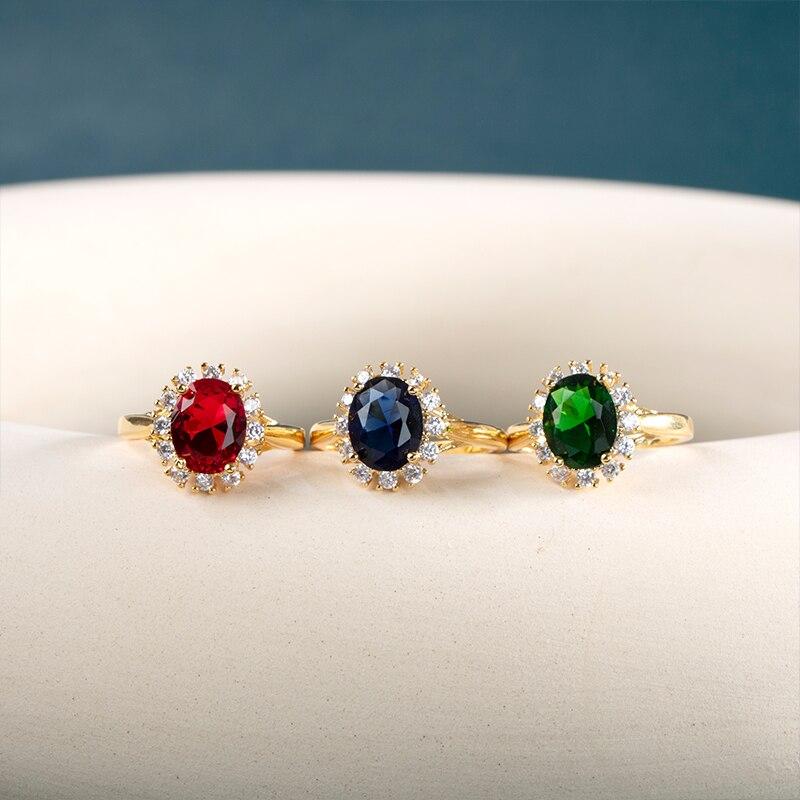 BELLA BOX Gorgeous Oval Blue Cubic Zirconia Ring Wedding Ceremony Party Luxury Accessories Women Elegant Design Fashion Jewelry