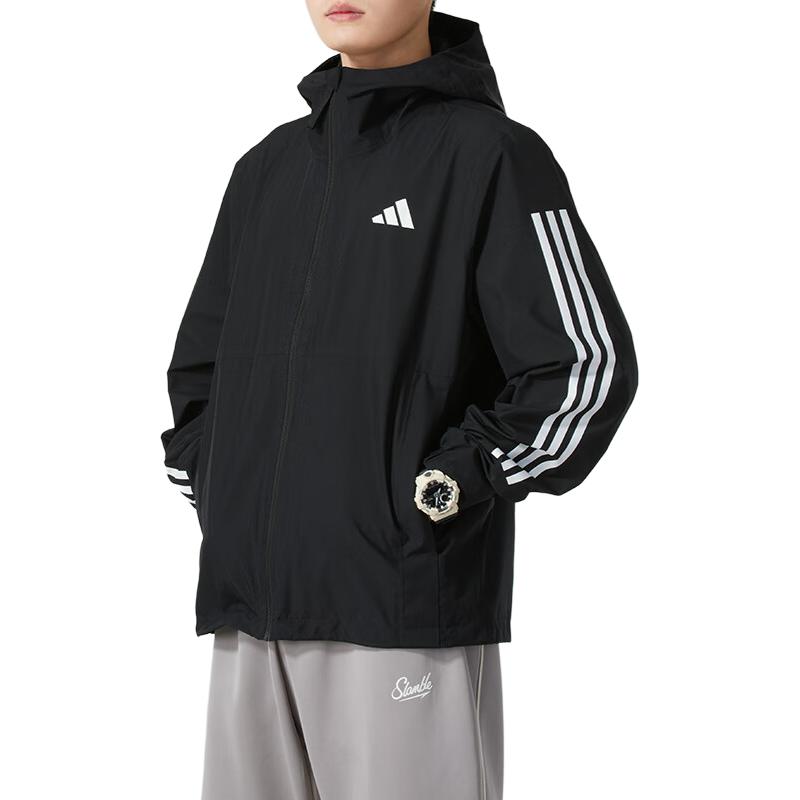 adidas ESSENTIALS Куртки и пальто с 3 полосками Мужские Черный JD1043