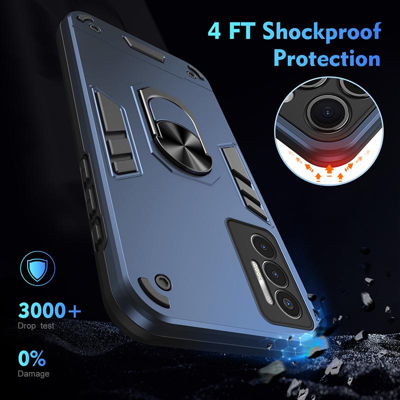 Противоударный чехол-броня для Tecno Pova 3 4 5 Pro Pova 6 Pro для Tecno Pova NEO 2 NEO 3 с магнитным кольцом-держателем для автомобиля