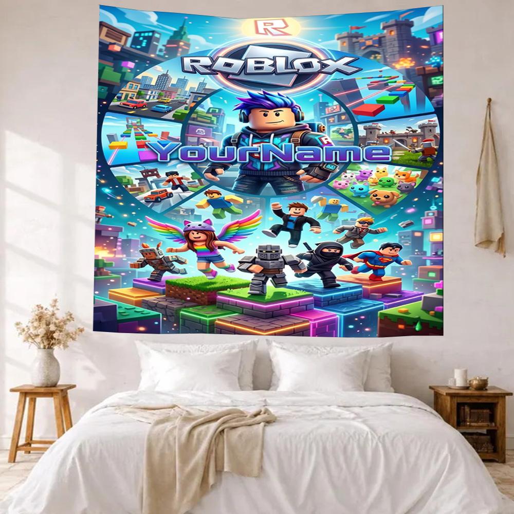 Roblox Custom Your Name Wall Decor Tapestry Art For Pet Memorial Birthdaywedding Party Backdrop Family Gift
