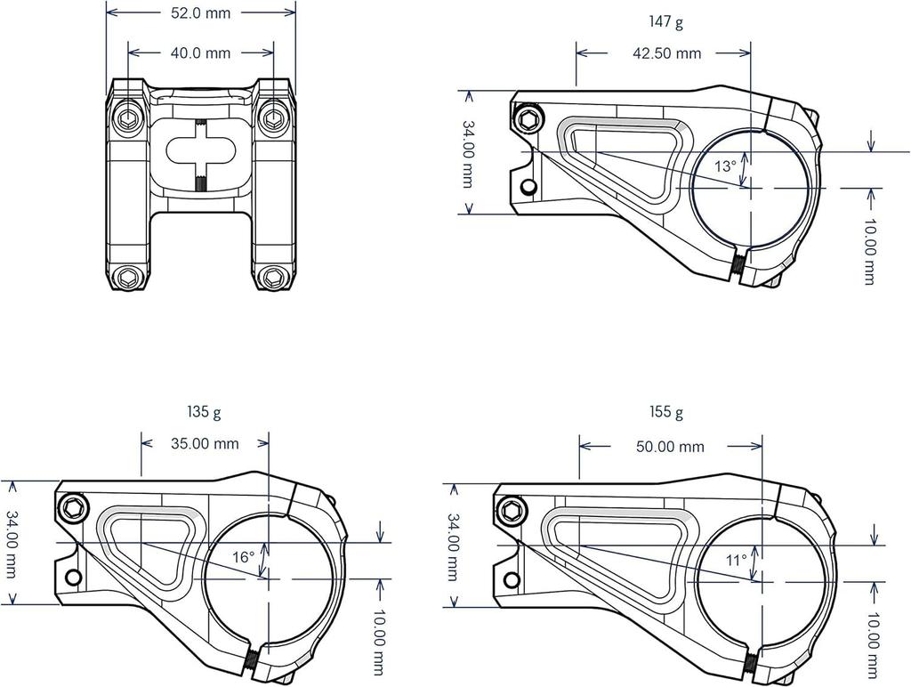 Funn Equalizer MTB x 35mm Length Clamp Suitable for Mountain BMX and Bike Handlebars Stem, 31.8mm - Diameter 31.8mm - Bikes, Bicycles, (Black)