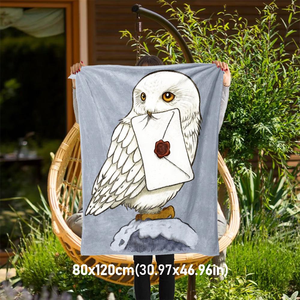 1 шт. конверт с полярной совой, сургучная печать, флисовое одеяло для улицы, для всех сезонов, мягкое, теплое, декор для дома 1031153