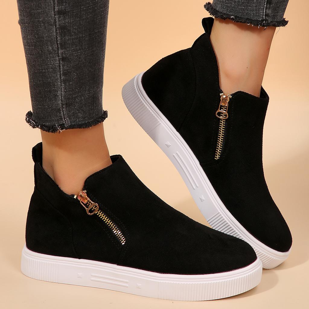Women Outdoor Winter Ladies Shoes 2025 New Side Zipper Casual Solid Sports Ankle Boots Comfortable Shoes for Women