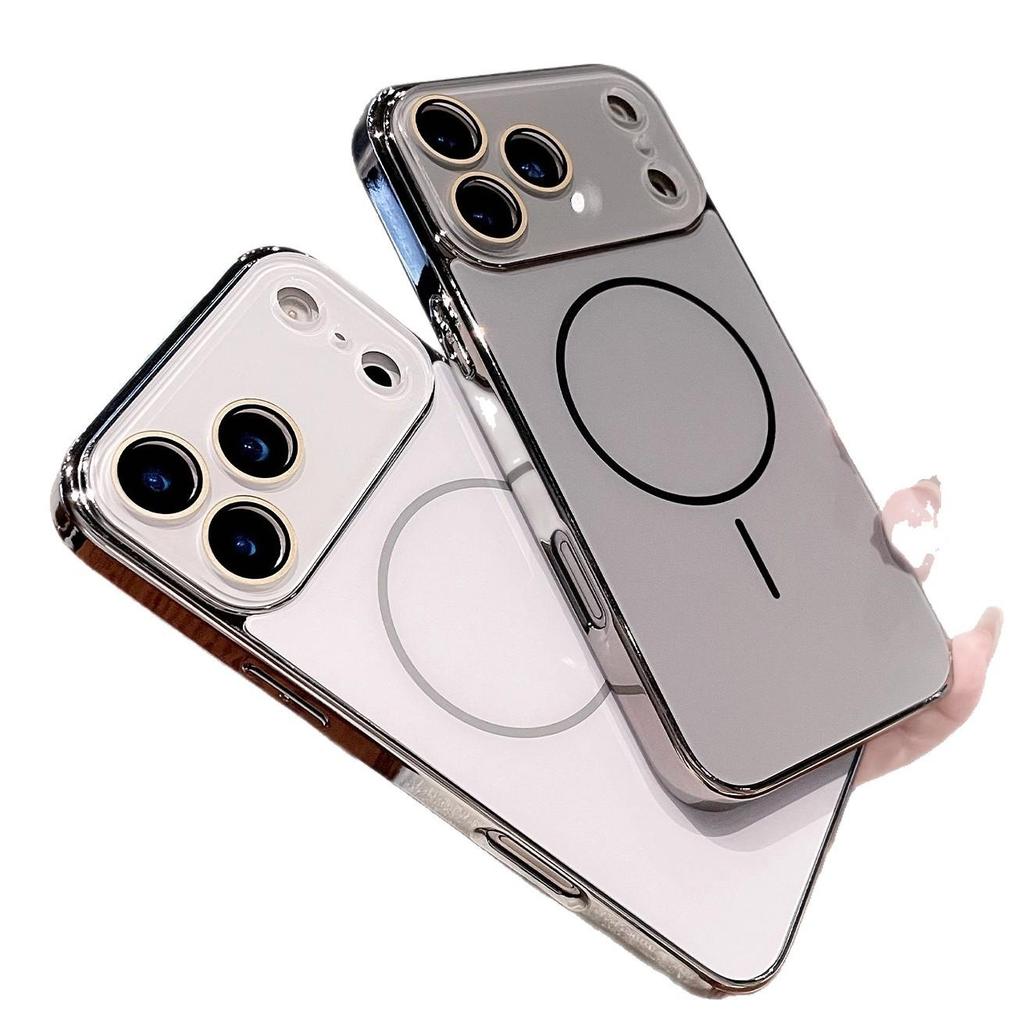 iPhone 17 Pro Max Гальванизированный Матовый Магнитный Чехол с Покрытием Всей Площади Линз