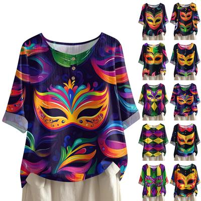 Женская модная и повседневная рубашка с полурукавом и круглым вырезом, блузка из хлопка и льна