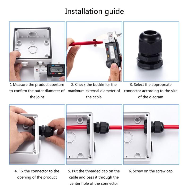 38 Pcs Outdoor Cable Gland Joints Waterproof Cable Connector Plastic Cable Grommets NPT Type Cable Fitting Easy Install