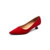 Krazing Pot Suede Fashion Summer Spring Autumn Summer Slip On Party Women Pointed Toe Stiletto Med Heels Pumps