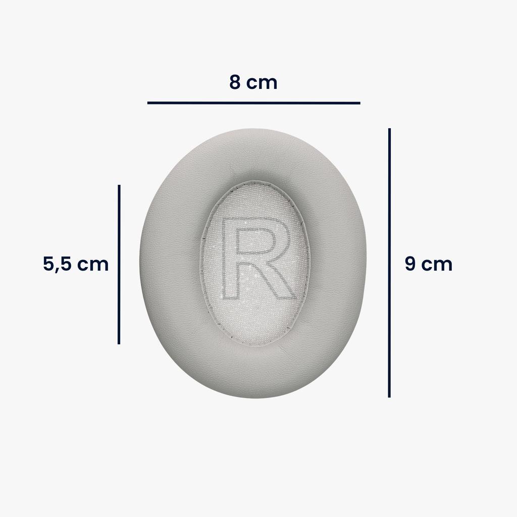 kwmobile 2x Headphone Cover Compatible with Anker Soundcore Life Q20 Replacement Ear Pads Cushion PU Leather Gray -