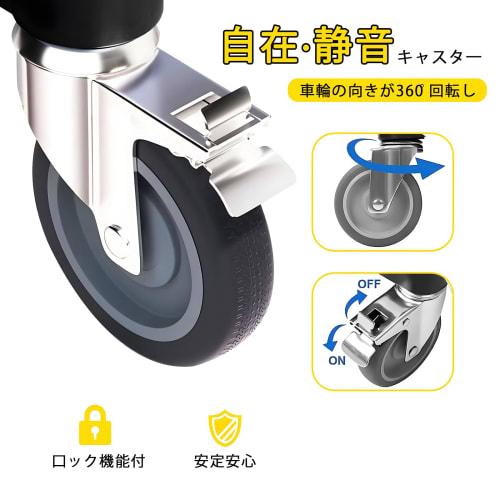 Tool Cart with Casters, 3-Tier Service Cart, Kitchen Cart, Kitchen Cart, Garage, Tool Storage, Commercial Use, Antibacterial, Resin Tool Cabinet, Trol