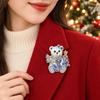Crystal Rhinestone Lapel Pin Sparkly Enamel Brooch New Christmas Brooch  Women