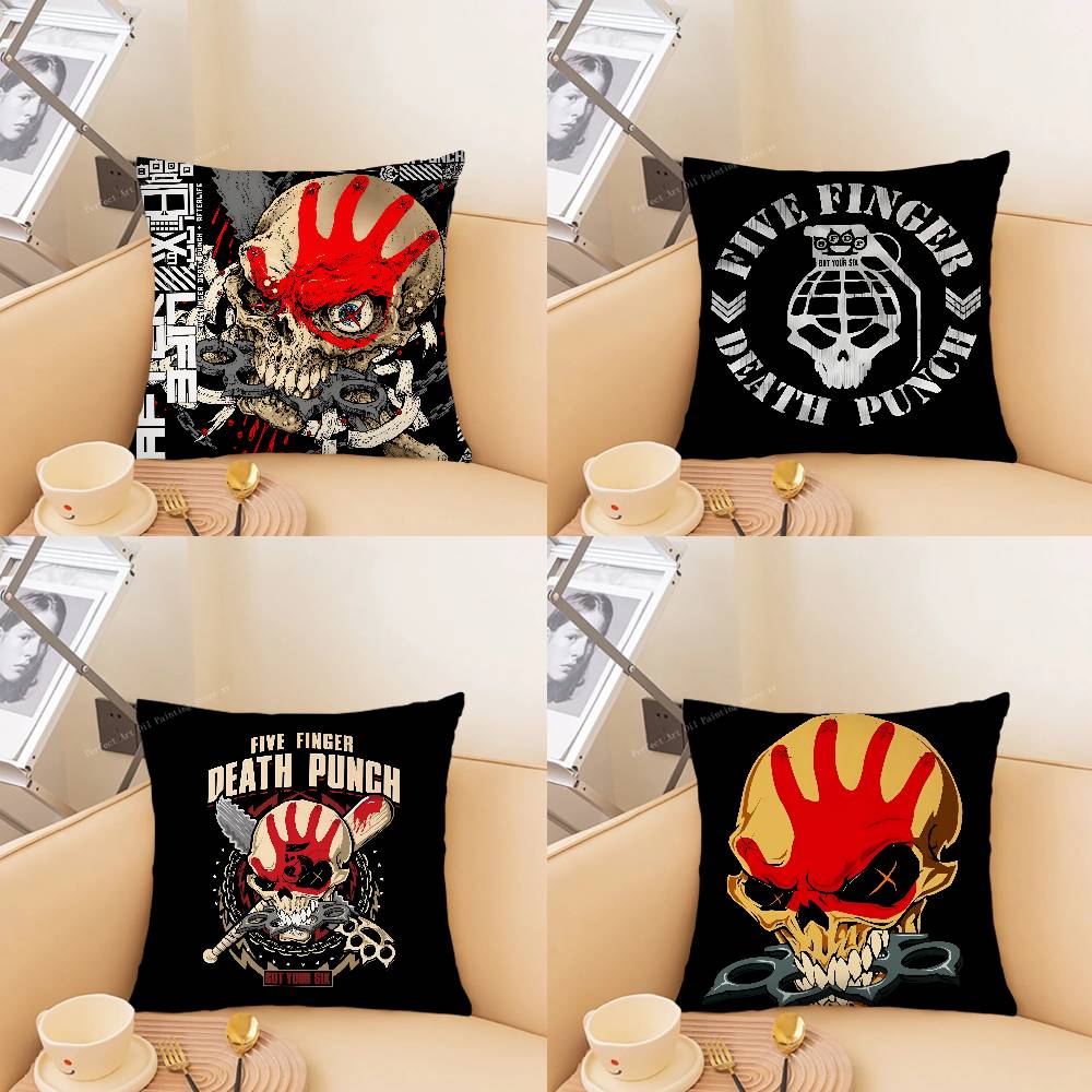 pc Vintage FFive Finger Death Punch Band Pillow Case Fashion Square Pillowcase Bedroom Sofa Room Ins Decoration Leisure