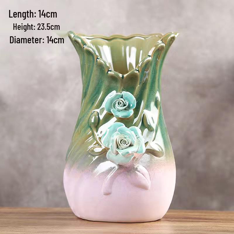 Retro Ceramic Succulent Pot - Large & Small with Creative Handmade Relief Design