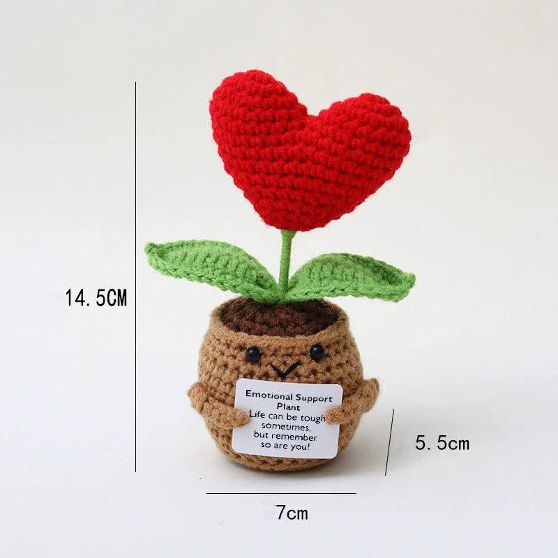 Mini Positive Potato Funny Avocado Duck Cute Knitted Crochet Doll with Card for Women Men Mom Dad Friend Birthday Cheer Up Gifts