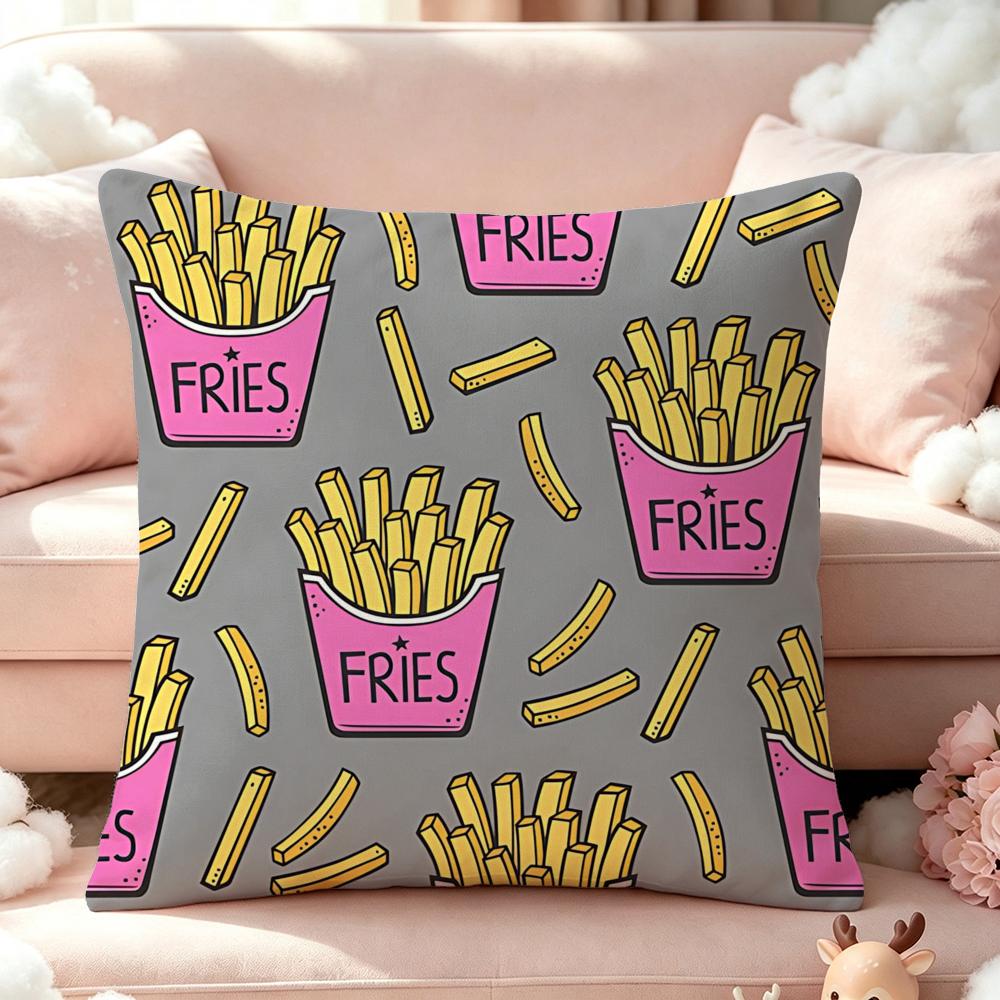 French Fries Cushion Cover Pillow Short Plush Pillow Cute Simple Style For Living Room Bedroom Birthday Gift