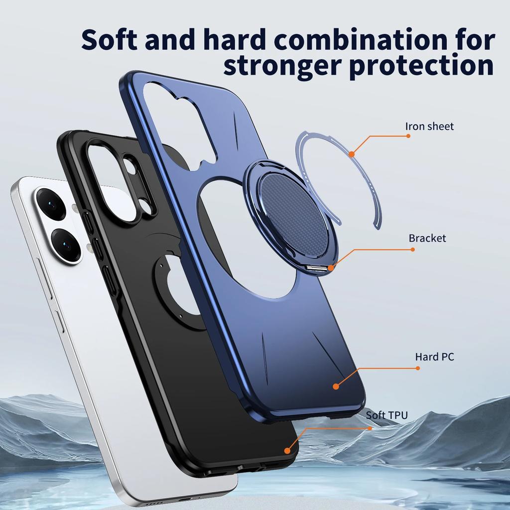 Чехол-бампер с кольцом 360° для Magsafe, магнитный держатель, для Xiaomi Poco X7 X8 Pro Max M8 Pro, противоударный